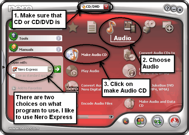 How to write cd nero